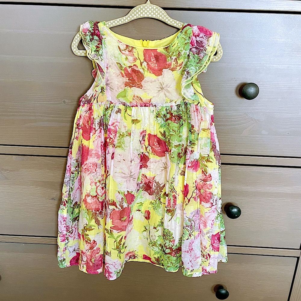 ❤️ Gaultier Junior Girls Ruffle Chiffon floral Dress size 3T